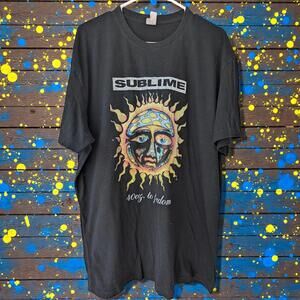 Sublime 40 oz To Freedom Sun logo ska punk band Black Graphic T-Shirt 3XL rock